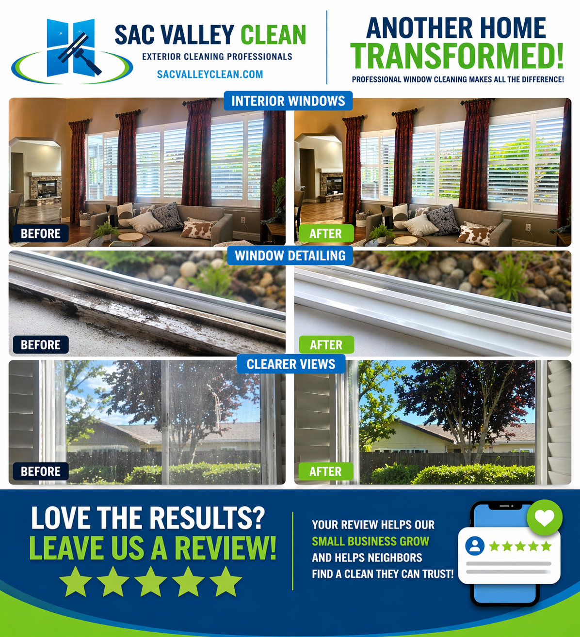 Clean windows after professional cleaning El Dorado Hills CA