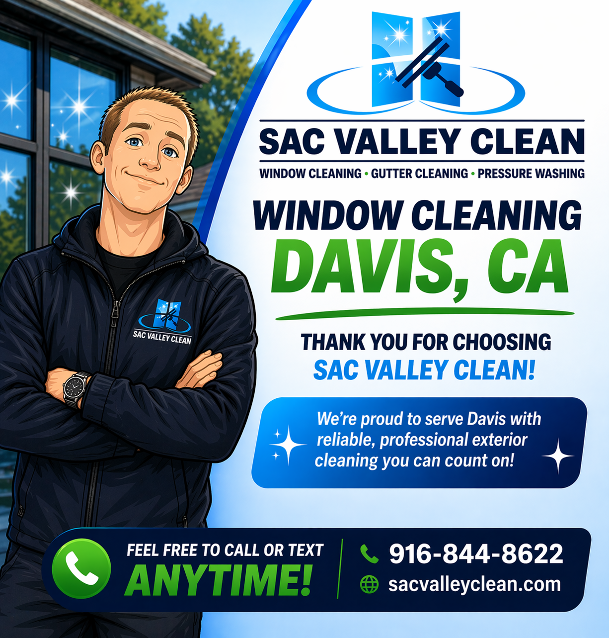 Professional window cleaning in Davis CA