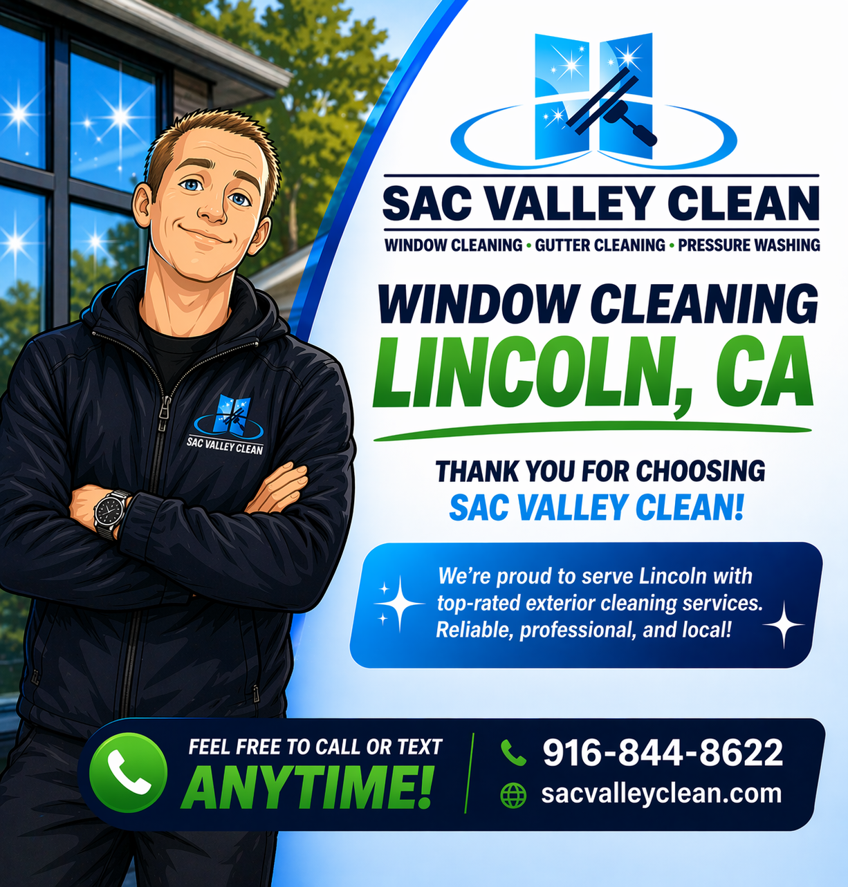 Professional window cleaning in Lincoln CA