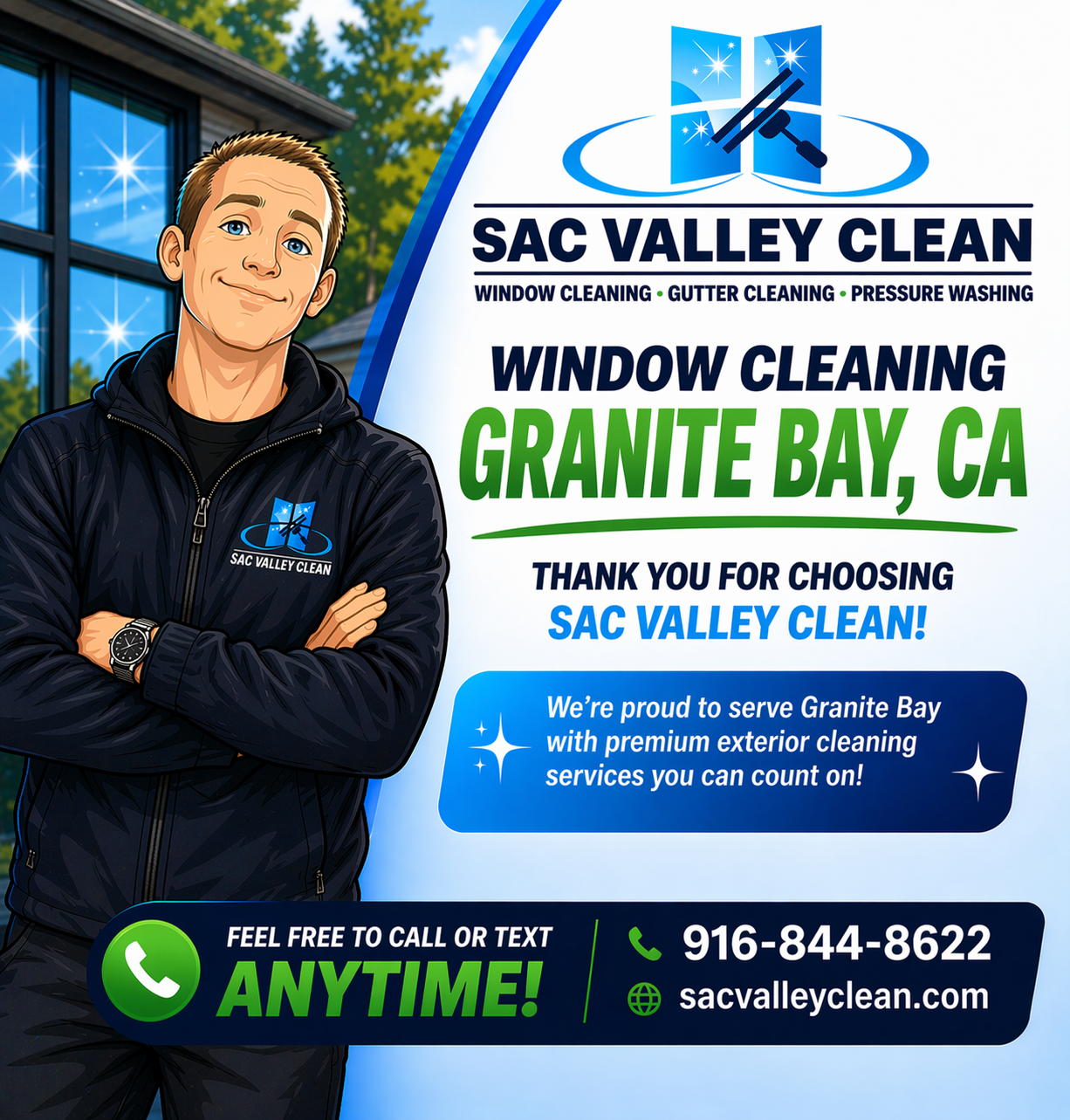 Professional window cleaning in Granite Bay CA