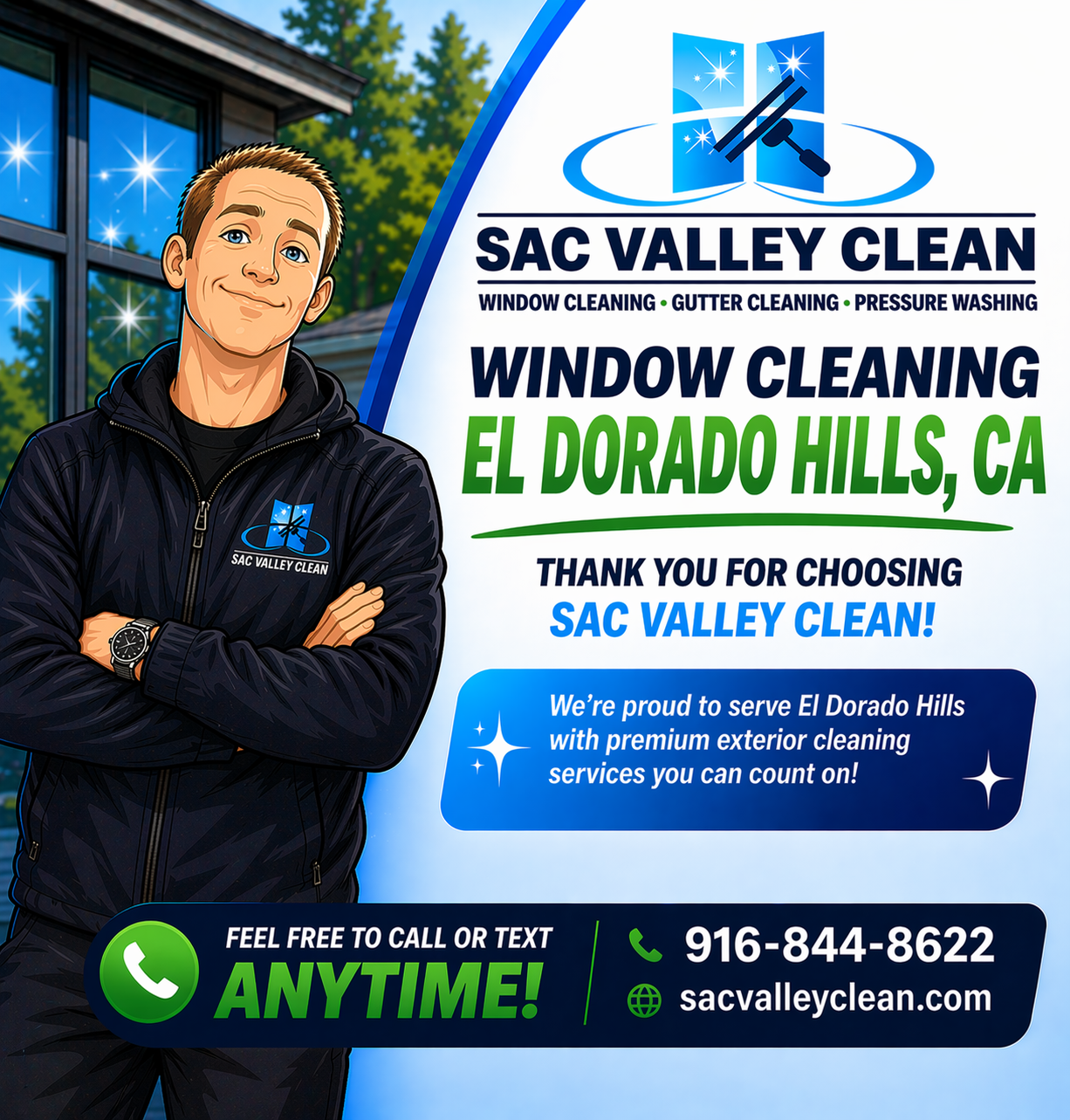 Professional window cleaning in El Dorado Hills CA