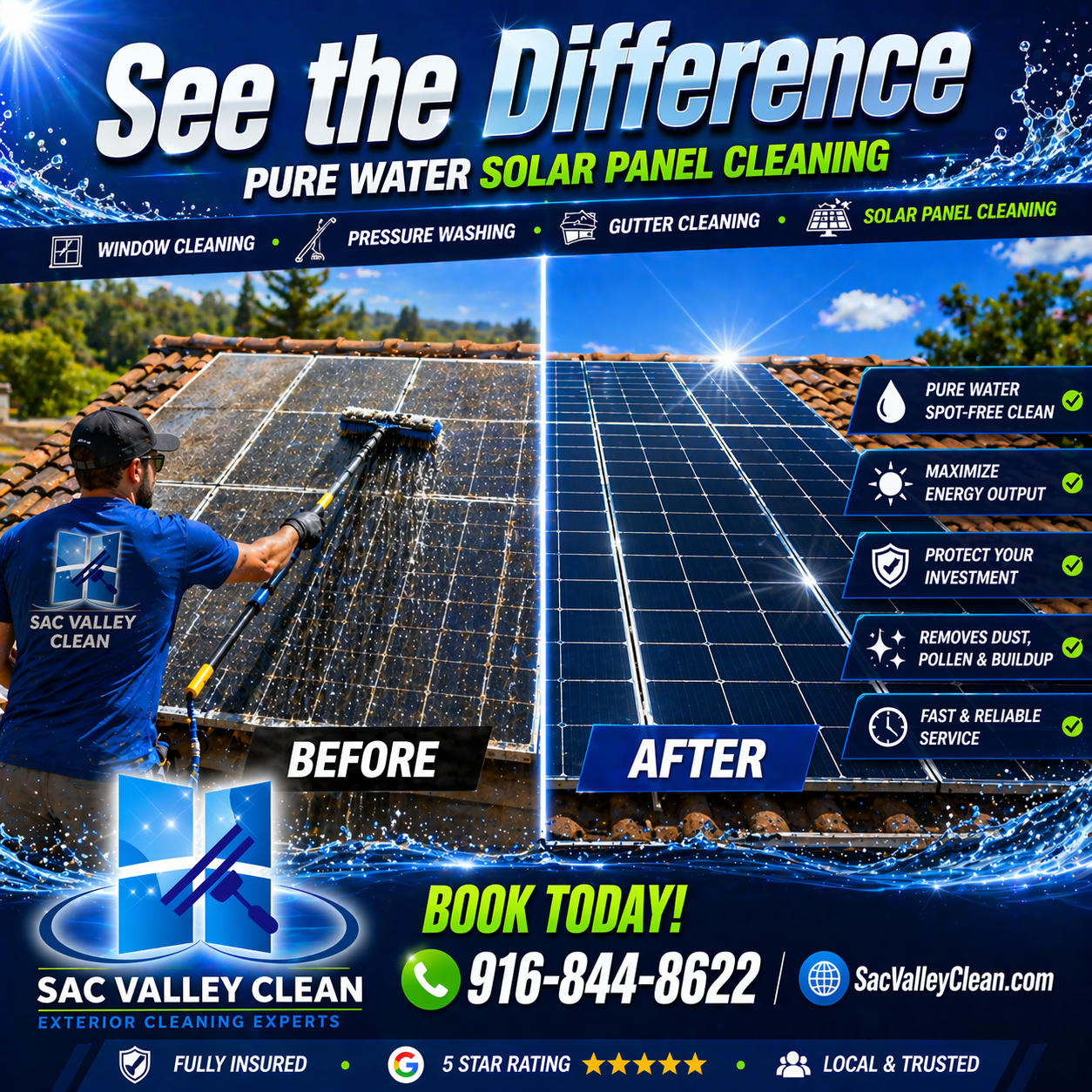 Professional window cleaning with pure water