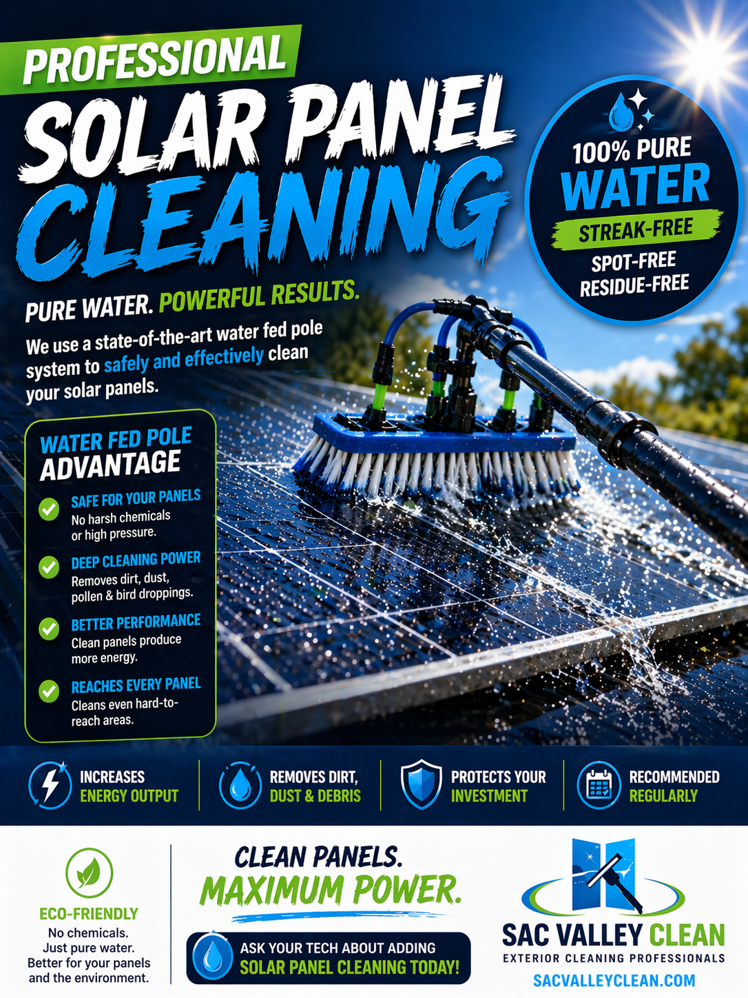 Water-fed pole window cleaning in Sacramento