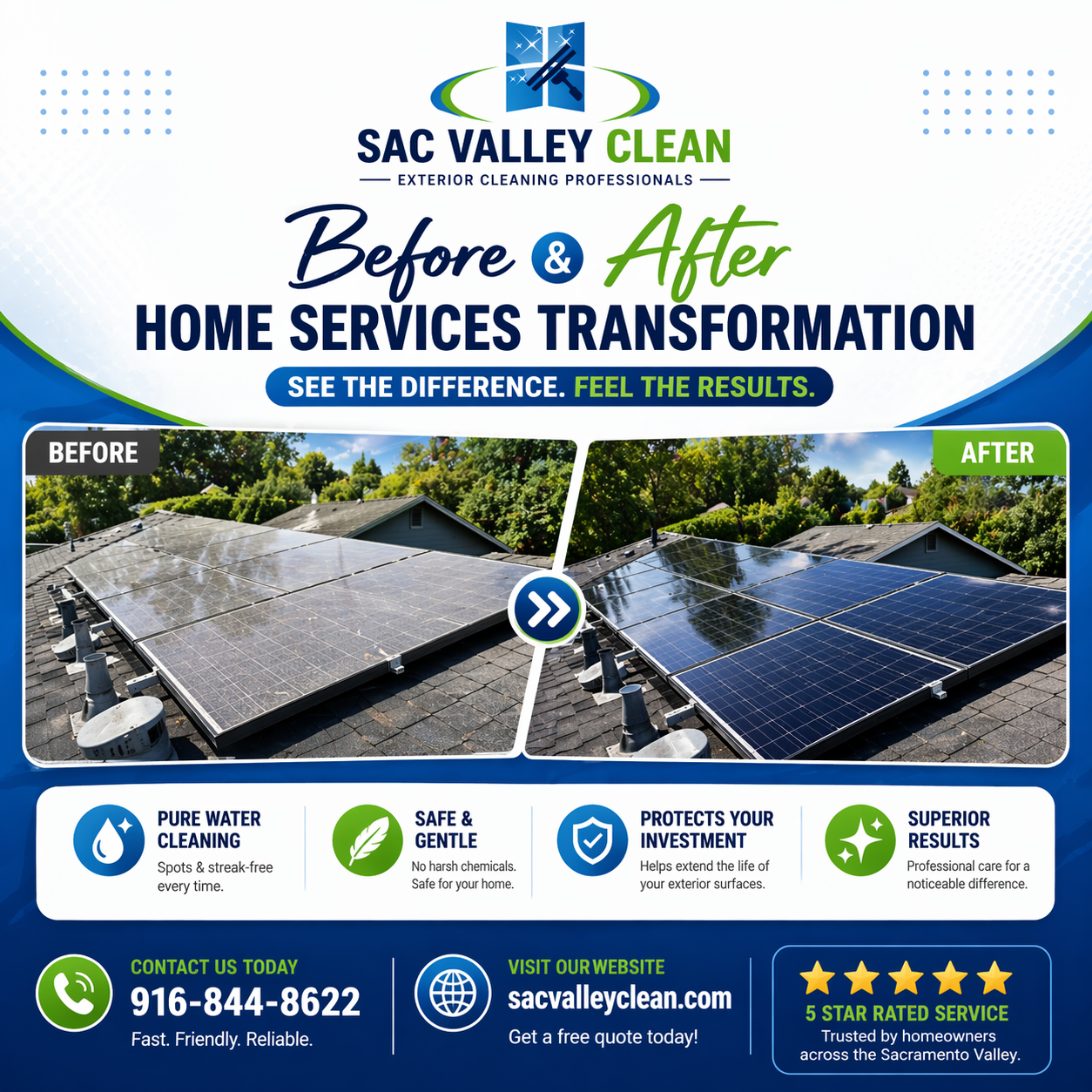 Solar panel cleaning in Sacramento