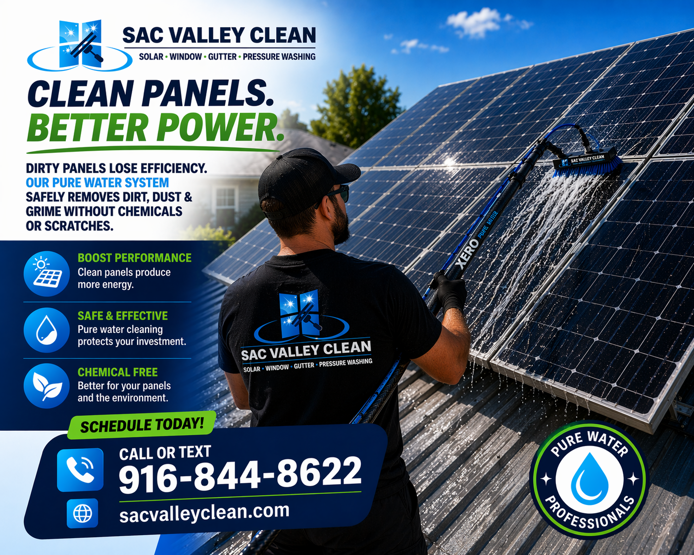 Solar panel cleaning Sacramento CA