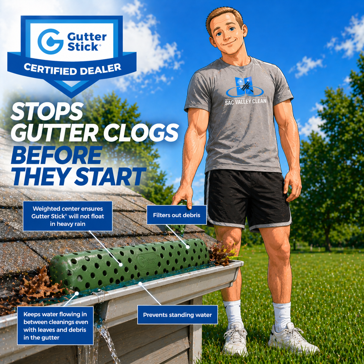 Gutter Stick gutter protection service for homes with clogged gutters