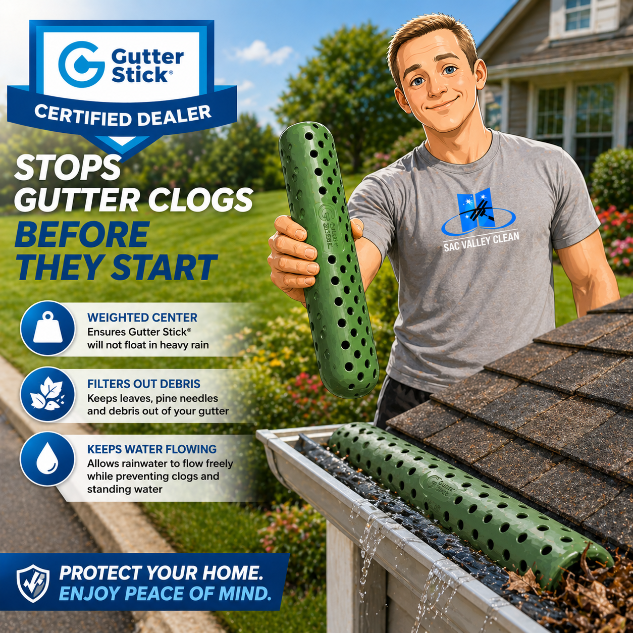 Sac Valley Clean Gutter Stick installation service in Sacramento