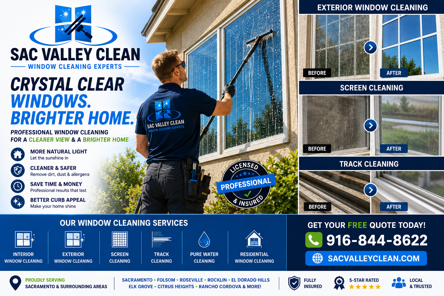 Professional Sacramento window cleaning services by Sac Valley Clean
